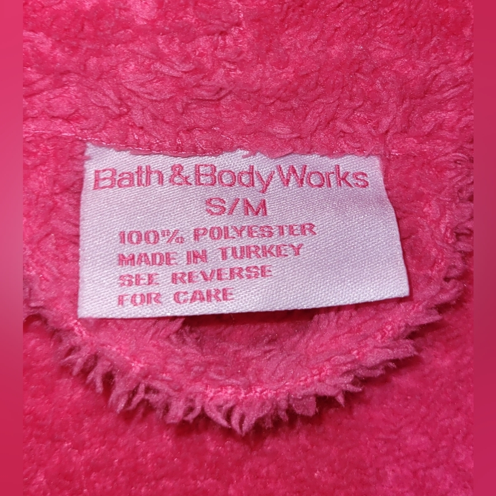 BATH & BODY WORKS ROBE VINTAGE 2004 LONG TURKEY S/M SMALL MEDIUM HOT PINK PLUSH - Picture 5 of 6